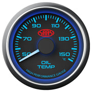 Oil Temp Gauge 50°-150° 52mm Black Muscle Series