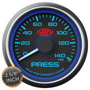 Oil Pressure Gauge 0-140psi 2 5/8" Black Muscle Series