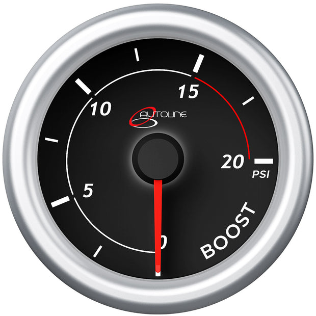 Boost Gauge Diesel 0-20psi 52mm Black Autoline