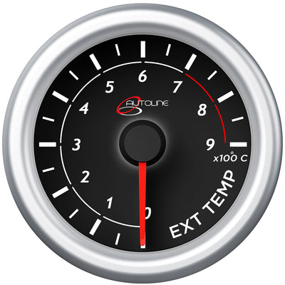 Exhaust Temp Gauge 0°-900° 52mm Black Autoline