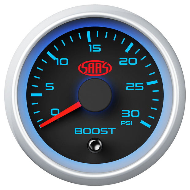 Boost Gauge Diesel 0-30psi 52mm Black Muscle Series 2