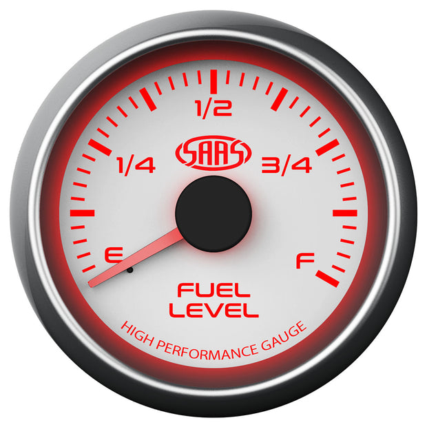 Fuel Level Gauge 52mm White Muscle Series