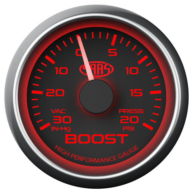 Boost Gauge 30inHg-20psi 52mm Black Muscle Series