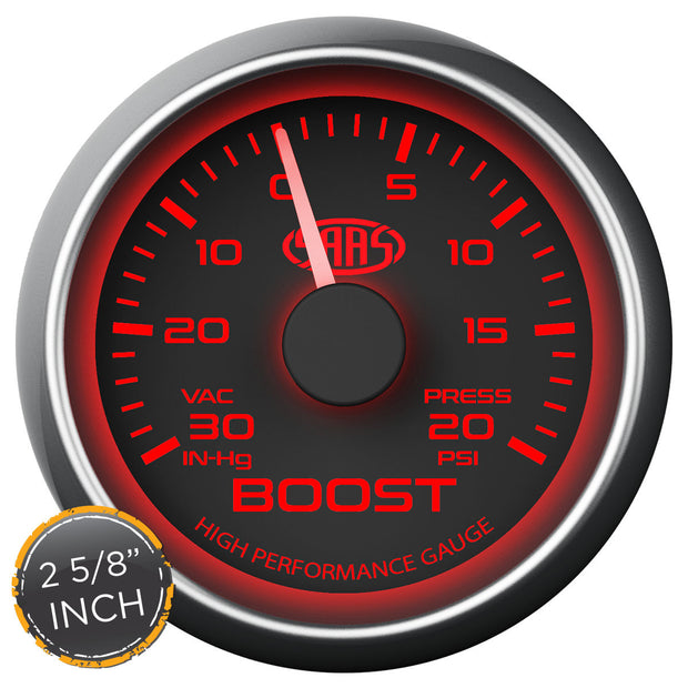 Boost Gauge 30IN-Hg-20psi 2 5/8" Black Muscle Series