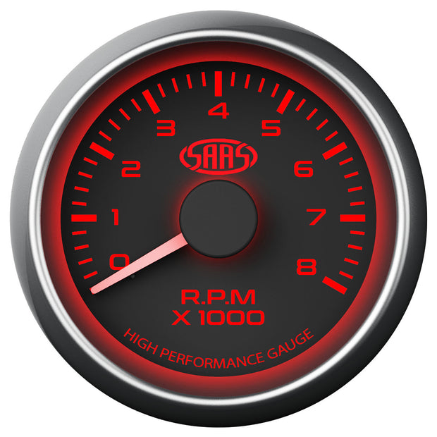 Tachometer 0-8k 52mm Black Muscle Series