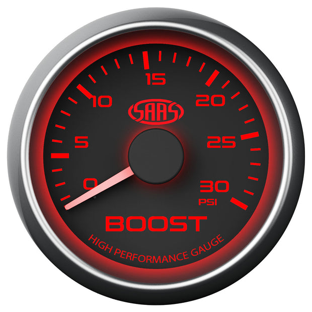 Boost Gauge Diesel 0-30psi 52mm Black Muscle Series