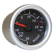 Boost Gauge 30inHg-20psi 52mm Black Autoline