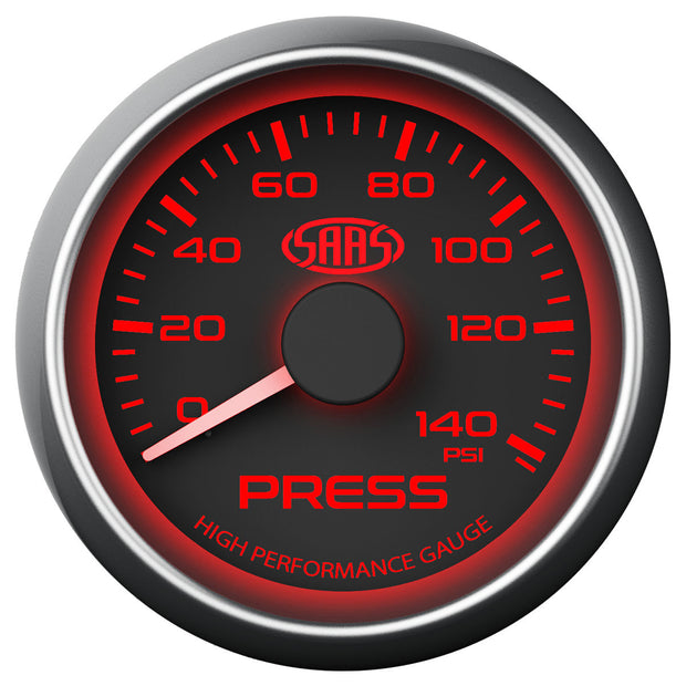 Oil Press Gauge 0-140psi 52mm Black Muscle Series