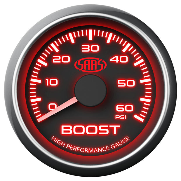 Boost Gauge Diesel 0-60psi 52mm Black Muscle Series