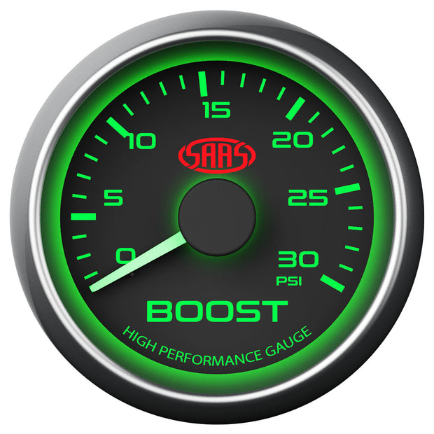 Boost Gauge Diesel 0-30psi 52mm Black Muscle Series