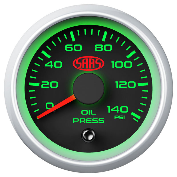 Oil Press Gauge 0-140psi 52mm Black Muscle Series 2