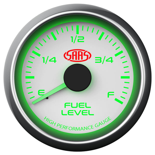 Fuel Level Gauge 52mm White Muscle Series