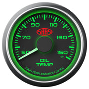 Oil Temp Gauge 50°-150° 52mm Black Muscle Series