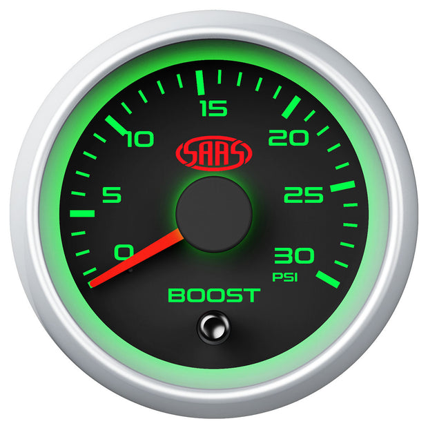 Boost Gauge Diesel 0-30psi 52mm Black Muscle Series 2