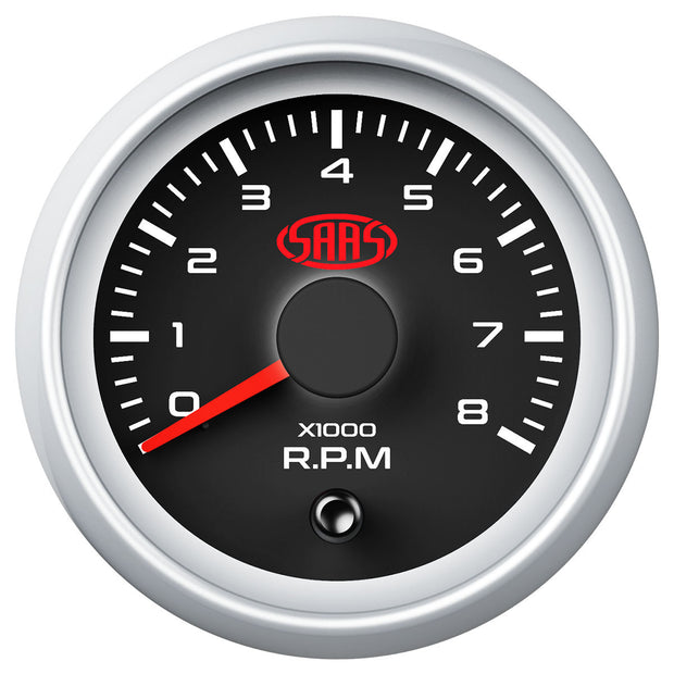 Tachometer 0-8k 52mm Black Muscle Series 2