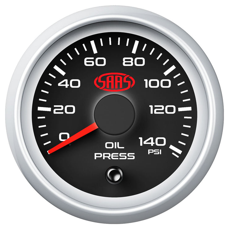 Oil Press Gauge 0-140psi 52mm Black Muscle Series 2