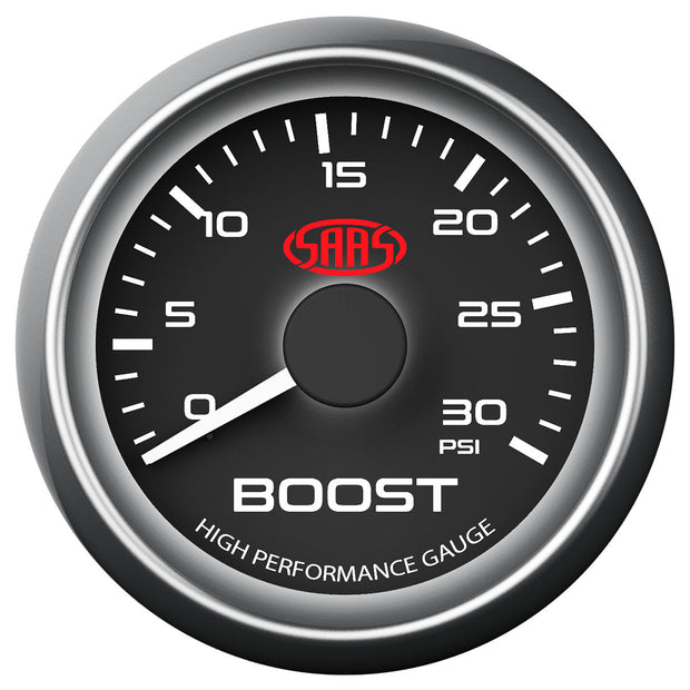 Boost Gauge Diesel 0-30psi 52mm Black Muscle Series