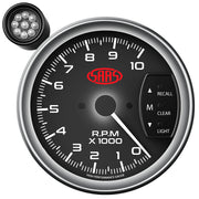 Tachometer 0-10k Shiftlite 5" Black Muscle Series