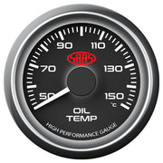 Oil Temp Gauge 50°-150° 52mm Black Muscle Series