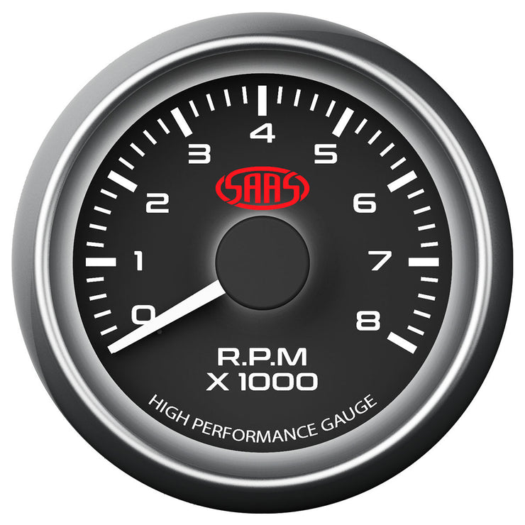 Tachometer 0-8k 52mm Black Muscle Series