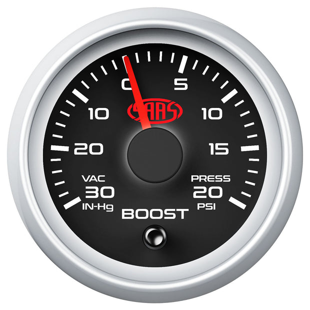 Boost Gauge 30inHg-20psi 52mm Black Muscle Series 2