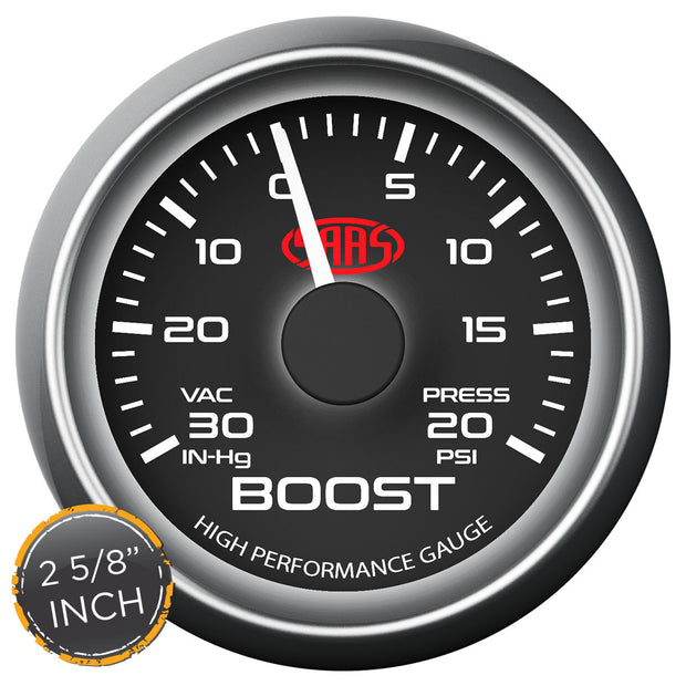 Boost Gauge 30IN-Hg-20psi 2 5/8" Black Muscle Series