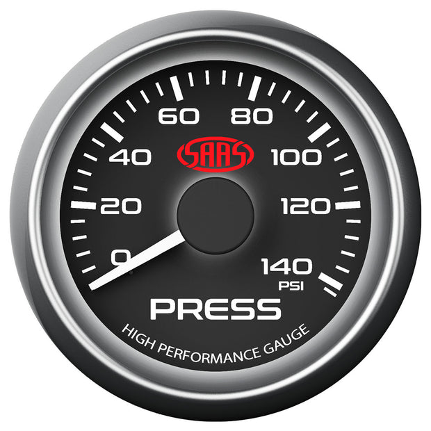 Oil Press Gauge 0-140psi 52mm Black Muscle Series
