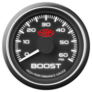 Boost Gauge Diesel 0-60psi 52mm Black Muscle Series