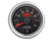 Tachometer 0-8k 52mm Black Muscle Series 2