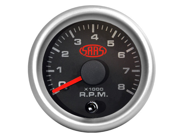 Tachometer 0-8k 52mm Black Muscle Series 2