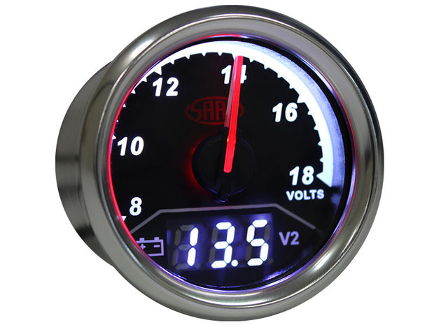 Dual Gauge Volt 8v/Volt 8v-18v Analogue/Digital Trax Series