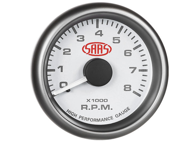 Tachometer 0-8k 52mm White Muscle Series
