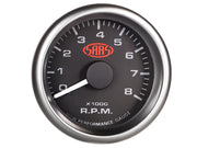 Tachometer 0-8k 52mm Black Muscle Series