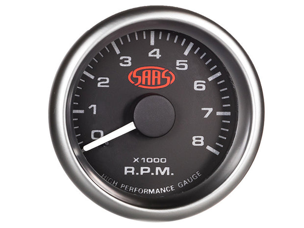 Tachometer 0-8k 52mm Black Muscle Series