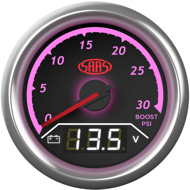 Dual Gauge Boost 0-30psi/volt 8v-18v Analogue/Digital Trax Series
