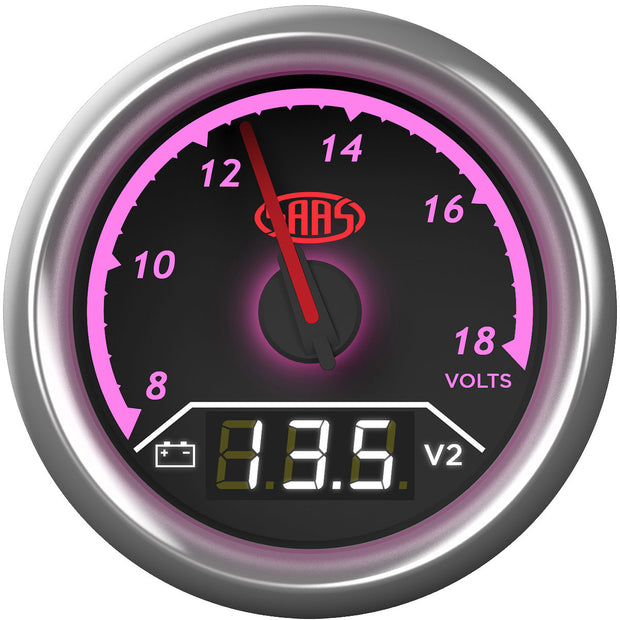 Dual Gauge Volt 8v/Volt 8v-18v Analogue/Digital Trax Series
