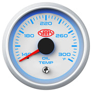 SAAS Oil Temp Gauge 52mm White Muscle Series II