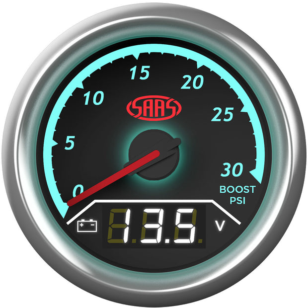 Dual Gauge Boost 0-30psi/volt 8v-18v Analogue/Digital Trax Series