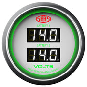 Dual Volt Digital Gauge 8v-18v 52mm White Muscle Series