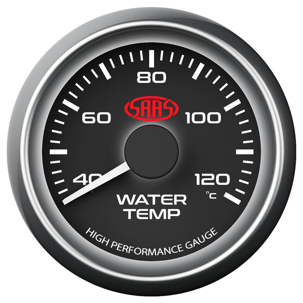 Water Temp Gauge 40°-120° 52mm Black Muscle Series