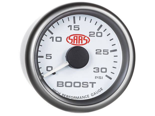 Boost Gauge Diesel 0-30psi 52mm White Muscle Series