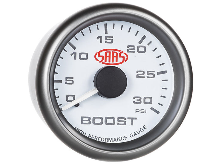 Boost Gauge Diesel 0-30psi 52mm White Muscle Series