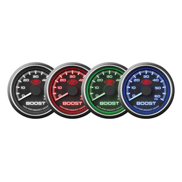 Boost Gauge Diesel 0-60psi 52mm Black Muscle Series