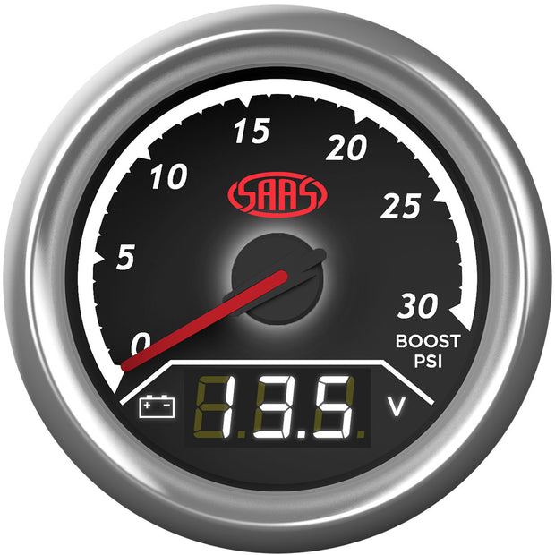 Dual Gauge Boost 0-30psi/volt 8v-18v Analogue/Digital Trax Series