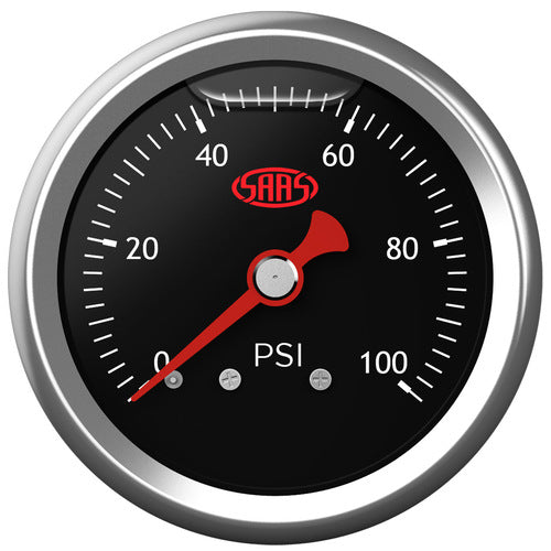 Fuel Press Gauge 100psi Liquid Filled 41mm Black