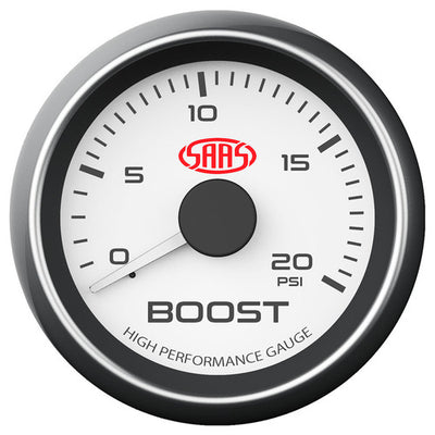 Boost Gauge Diesel 0-20psi 52mm White Muscle Series