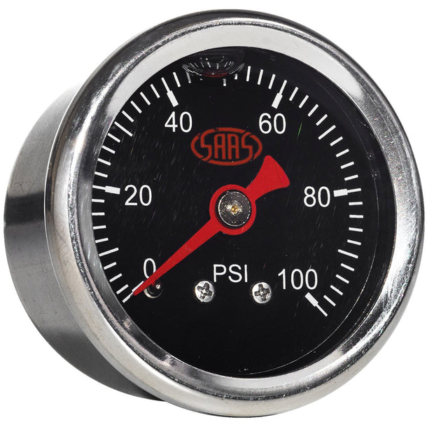 Fuel Press Gauge 100psi Liquid Filled 41mm Black