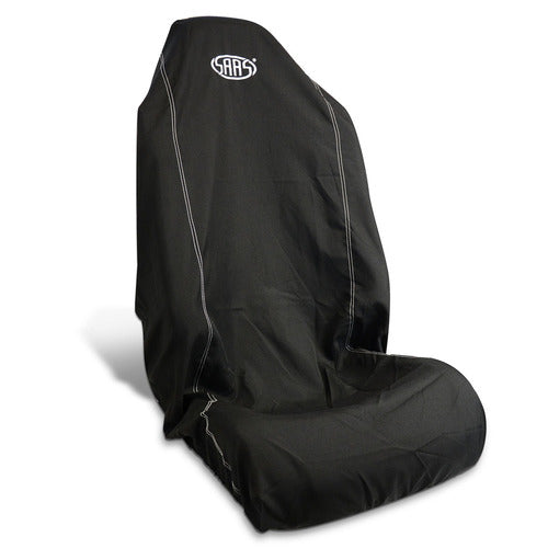 Seat Cover Throw Black SAAS White Logo Large 1Pc